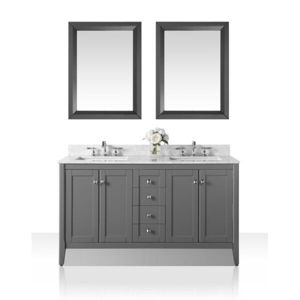 Shelton Sapphire Gray 60-Inch Vanity Console with Mirror, image 1