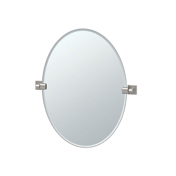Elevate Satin Nickel Oval Mirror, image 1