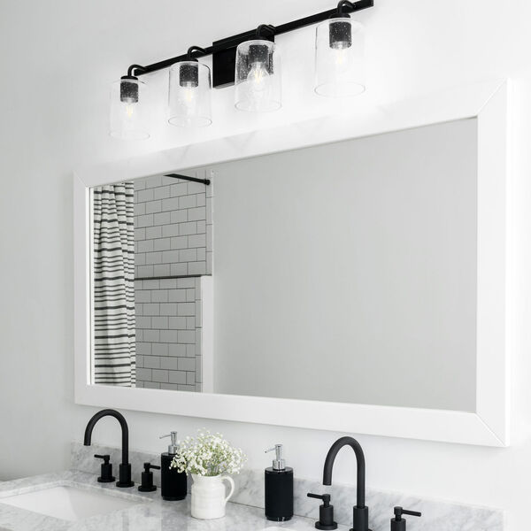 HomePlace Greyson Matte Black 35-Inch Four-Light Bath Vanity, image 2
