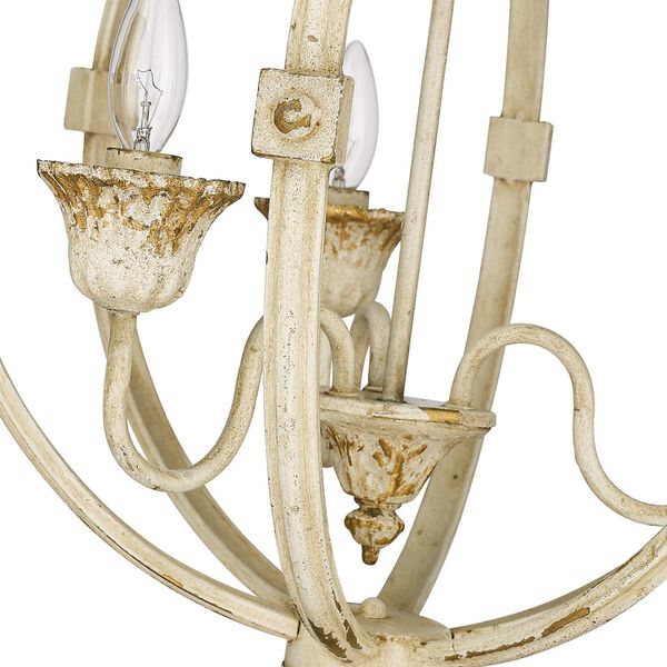 Jules Antique Ivory Three-Light Pendant, image 4