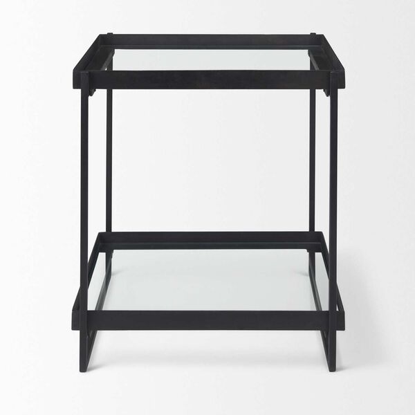 Trey Black and Clear Accent Table, image 2