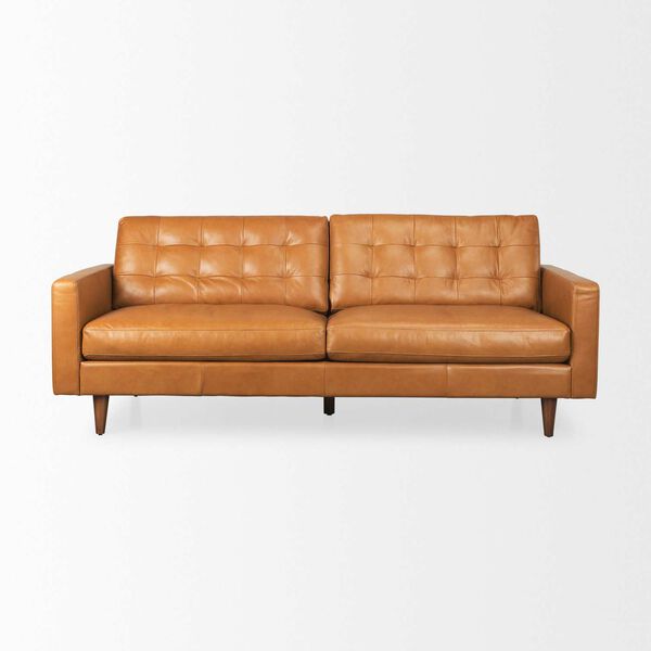 Olaf Tan Leather Sofa, image 2