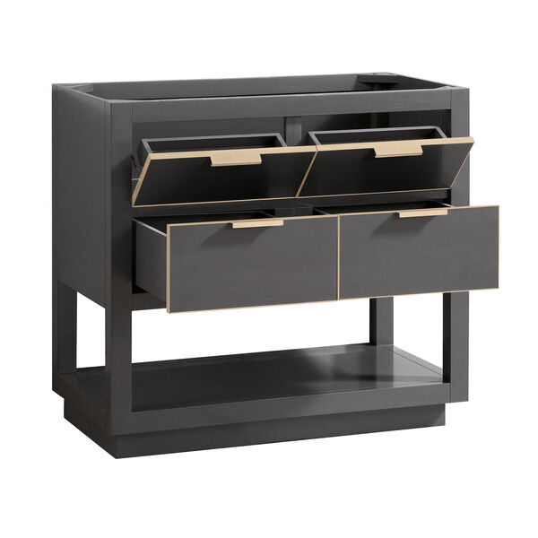 Allie 36-Inch Twilight Gray Matte Gold Vanity Only, image 5