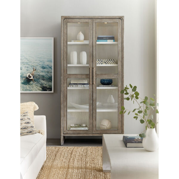 Serenity Gray Wash Sanderling Display Cabinet, image 3