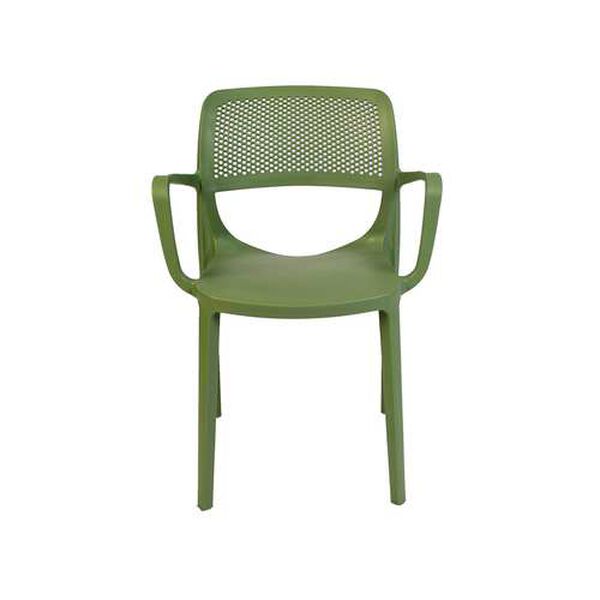 Mila Green Outdoor Stackable Armchair, Set of Four, image 3