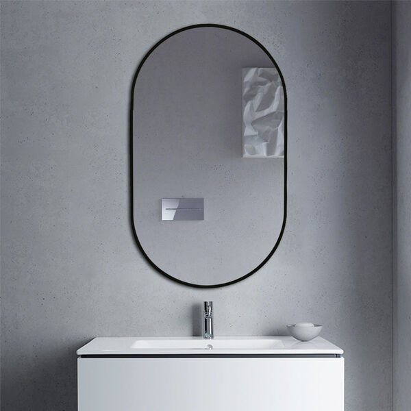 Khristy Black 24 x 39-Inch Framed Oval Wall Mirror, image 3