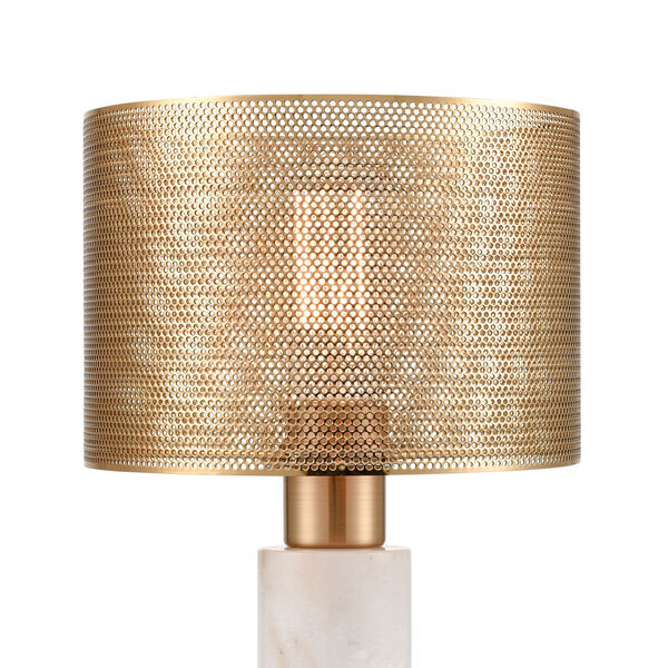 Sureshot Aged Brass and White One-Light Table Lamp, image 3