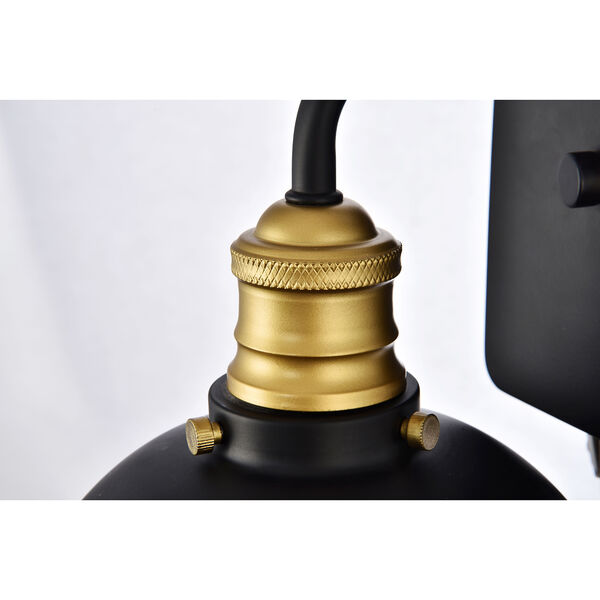 Anders Black and Brass One-Light Wall Sconce, image 4