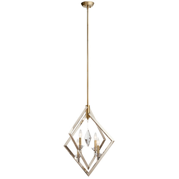 Layan Polished Nickel Four-Light Chandelier, image 1