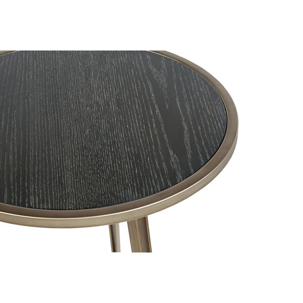 Caswell Dark Gray Cerused Oak And Light Bronze Gold End Table, image 4