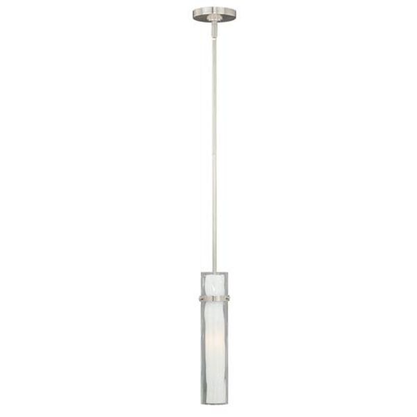 Vilo Satin Nickel One-Light Mini Pendant with Outer Water Glass, image 1