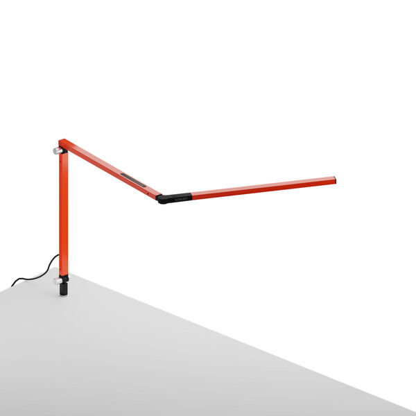 Z-Bar Orange LED Desk Lamp with Through Table Mount, image 1