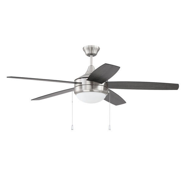 Phaze Brushed Polished Nickel 52-Inch Five-Blade Two-Light Ceiling Fan with Graywood Blade, image 3