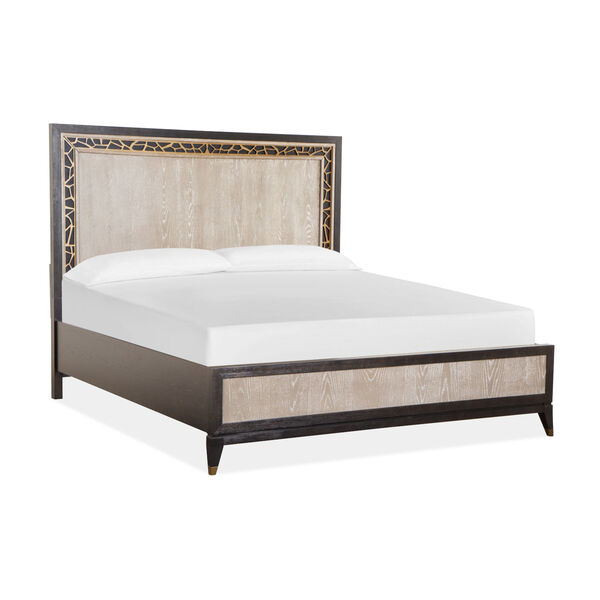 Ryker Nocturn Black and Coventry Gray Complete King Panel Bed, image 1