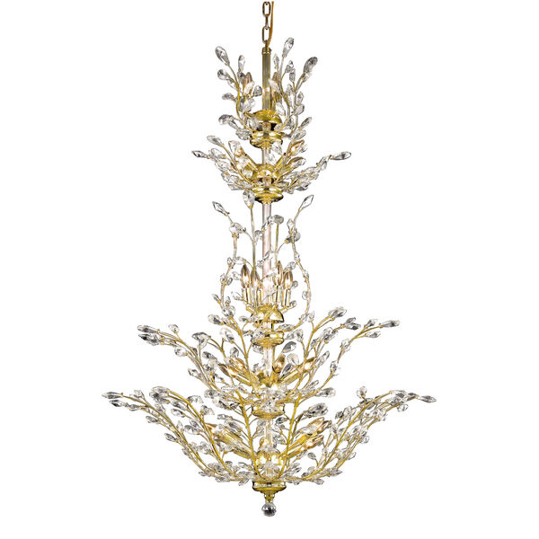 Orchid Gold 25-Light Chandelier with Clear Elegant Cut Crystal, image 1