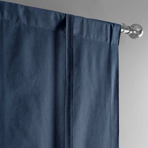 Noble Navy Blue Dune Textured Solid Cotton Tie-Up Window Shade Single Panel, image 5