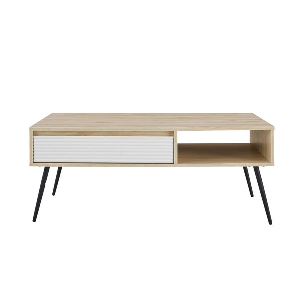 Lane Solid White and Birch Drawer Coffee Table, image 5