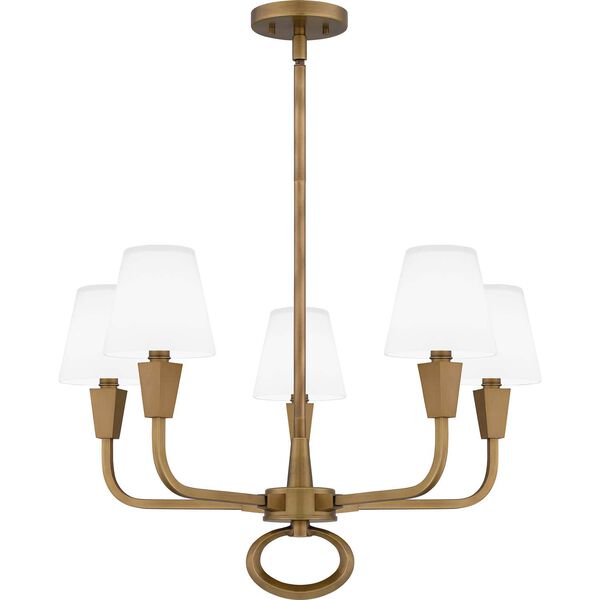 Mallory Weathered Brass Five-Light Chandelier, image 1