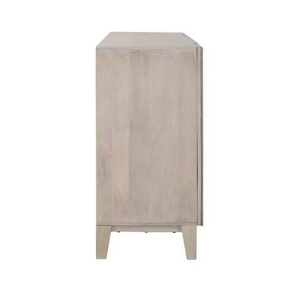 Natural Whitewash Credenza with Four Doors, image 5