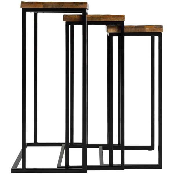 Troyes Natural and Black Nesting Accent Table, 3 Pieces, image 4