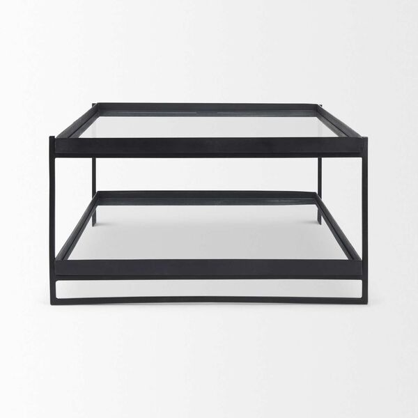 Trey Black Metal with Glass Coffee Table, image 3