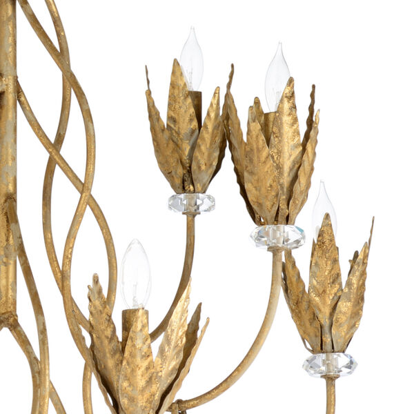 White and Gold Eight-Light 30-Inch Phoebe Chandelier, image 2