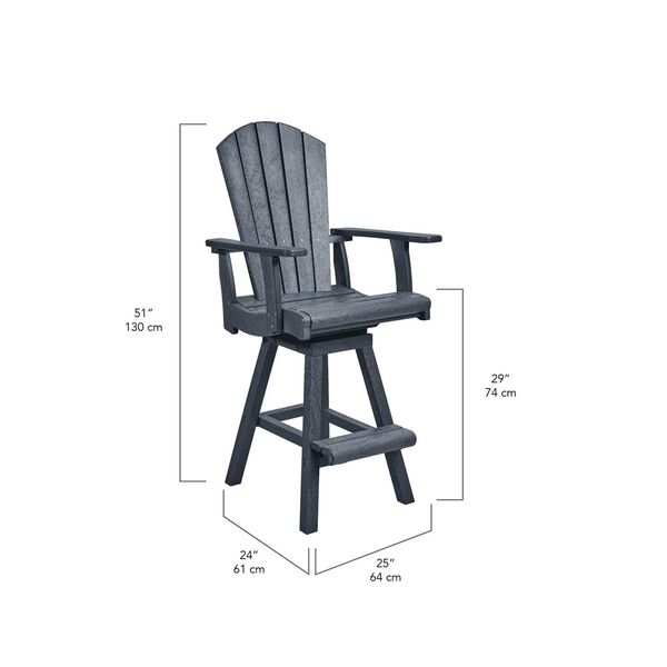 Generation Navy Outdoor Swivel Arm Pub Chair, image 3