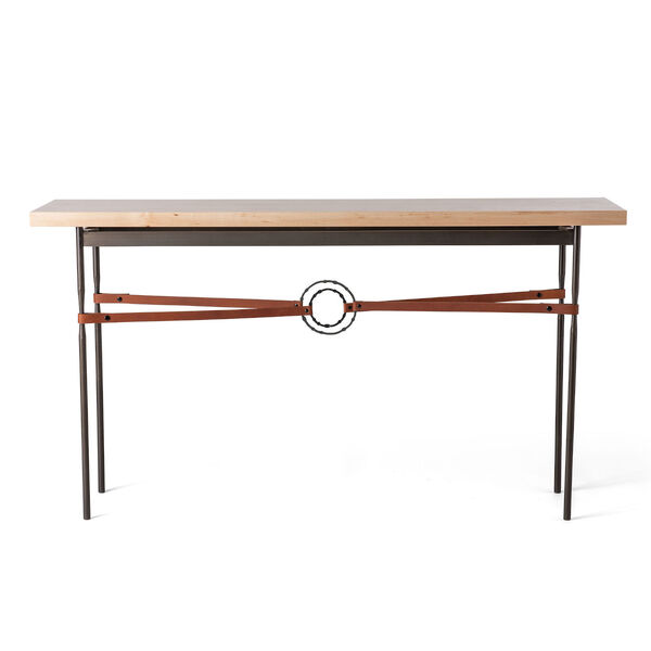 Equus Dark Smoke and Chestnut Console Table with Maple Wood Top, image 2