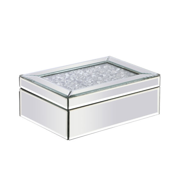 Modern Mirrored 10-Inch Crystal Jewelry Box, image 2