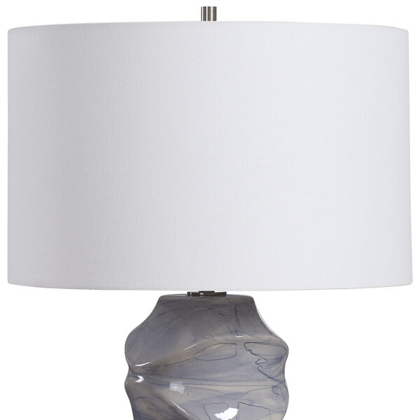 Waves Blue and White One-Light Table Lamp, image 6