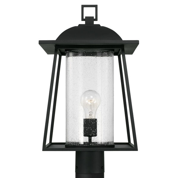 Durham Black One-Light Outdoor Post Lantern with Clear Seeded Glass, image 2