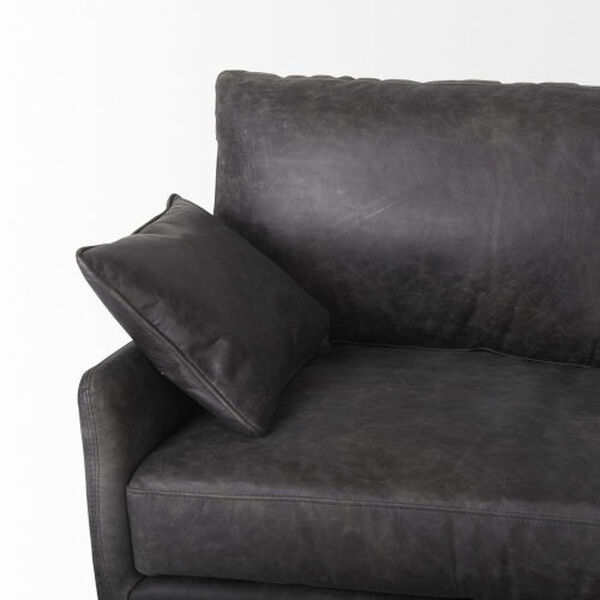Cochrane Black Leather Three Seater Sofa, image 6
