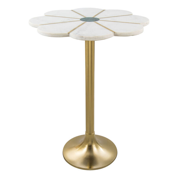 Scallop White, Green and Gold Side Table, image 1