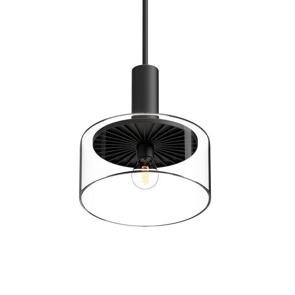 Royale Matte Black One-Light Pendant with Clear Glass, image 2