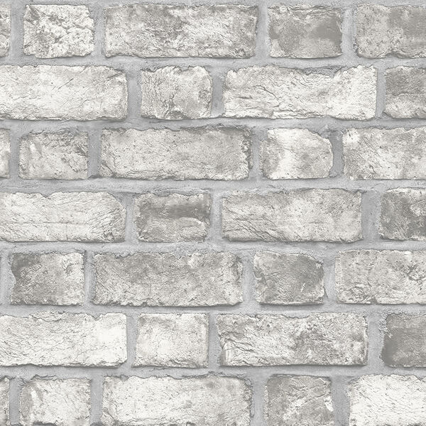 Farmhouse Brick Grey Wallpaper, image 1