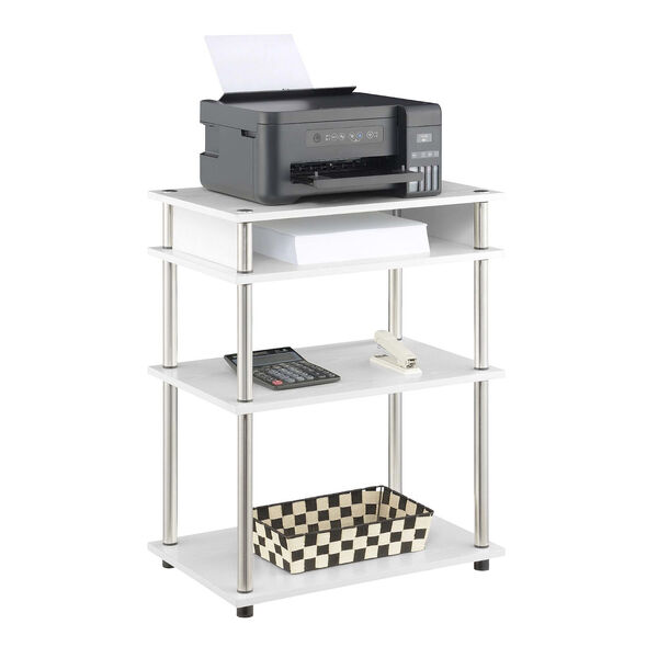 Designs2Go White Printer Stand with Shelves, image 3