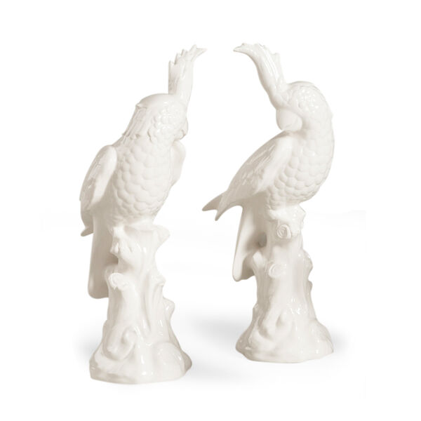 White Parrot Figurines, image 1