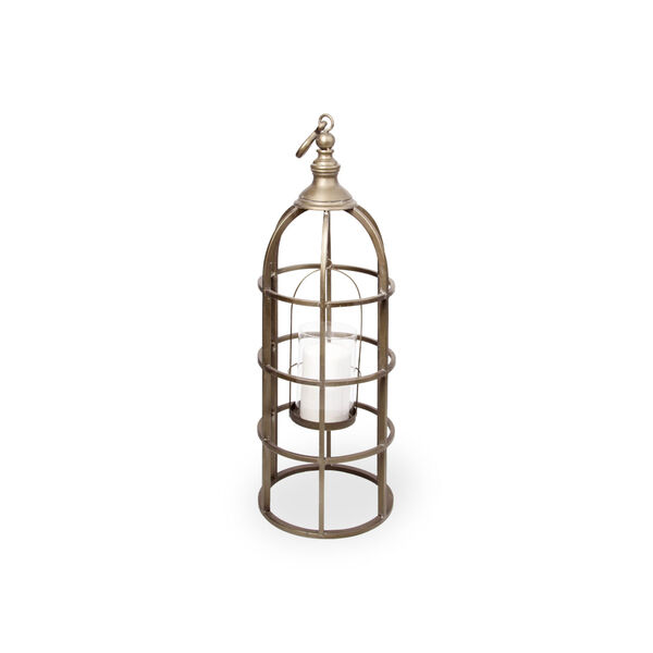 Gerson II Gold Cage Metal Candle Lantern, image 1