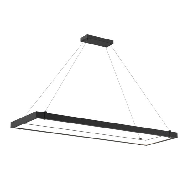 Mucci Matte Black and White Rectangular LED Pendant, image 1