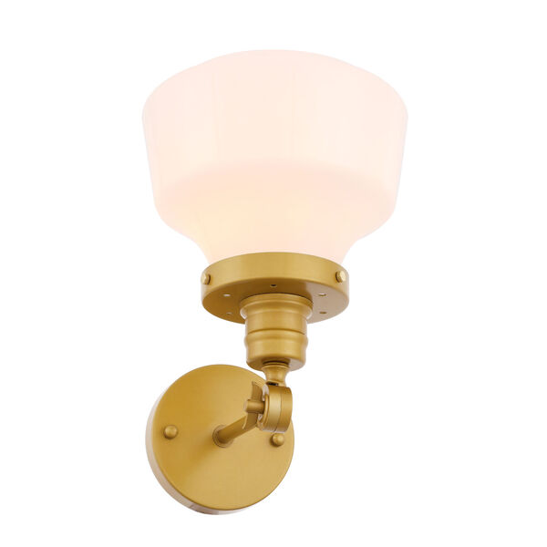 Lyle Brass Eight-Inch One-Light Wall Sconce with Frosted White Glass, image 6
