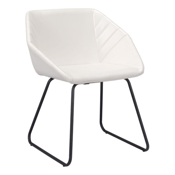 Miguel White and Matte Black Dining Chair, image 1