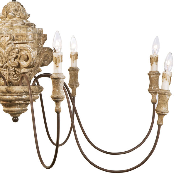 New South Wood 49-Inch Eight-Light Chandelier, image 3
