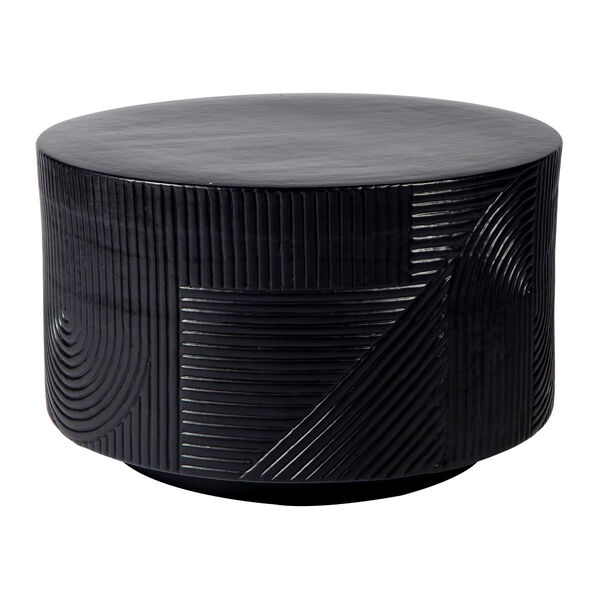 Provenance Signature Ceramic Serenity Textured Round Table in Coal, image 3