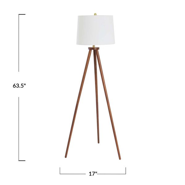 Espresso One-Light A-Frame Tripod Rubber Wood Floor Lamp, image 5