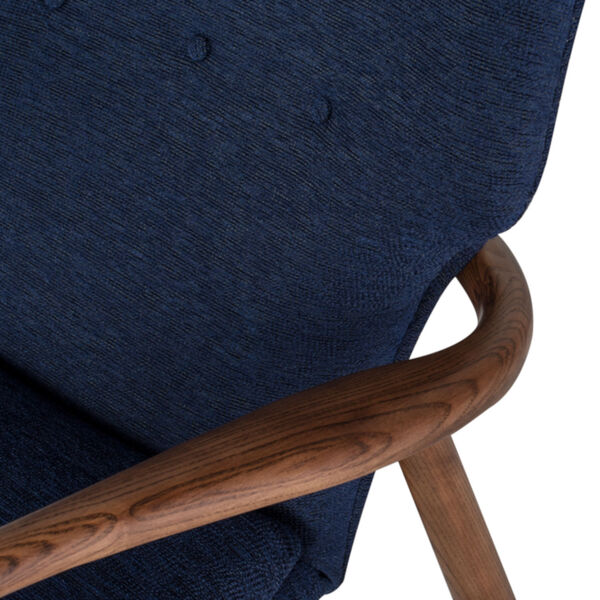 Patrik Blue and Walnut Occasional Chair, image 4