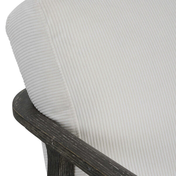 Brunei White and Solid Oak Accent Chair, image 6