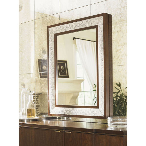 Tower Place Beige and Brown Python Mirror, image 2