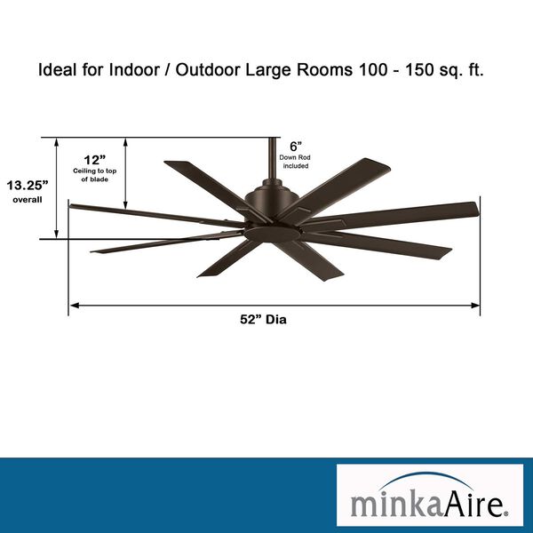 Xtreme H20 Oil Rubbed Bronze 52-Inch Outdoor Ceiling Fan, image 3