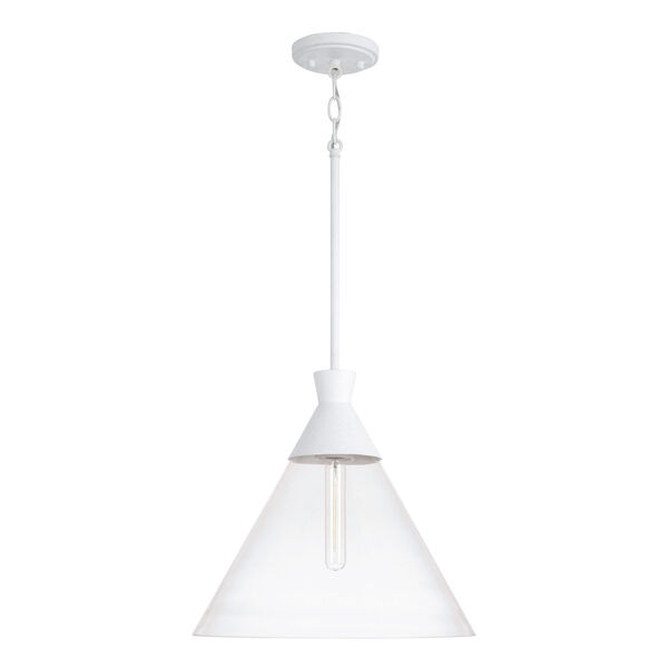 Paloma Textured White One-Light Pendant with Clear Glass, image 1