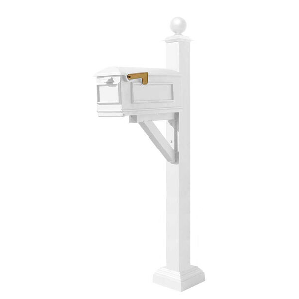 Westhaven White Mounted Mailbox Post, image 1